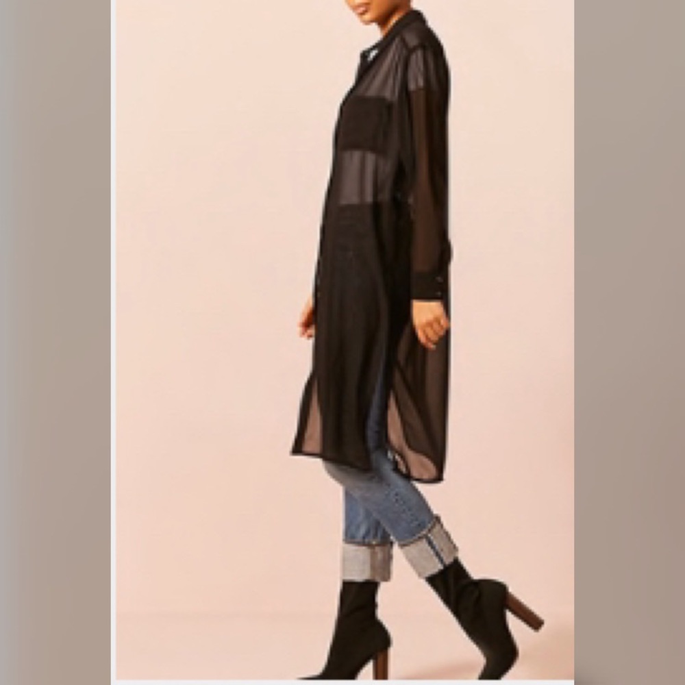 Sheer Longline Shirt